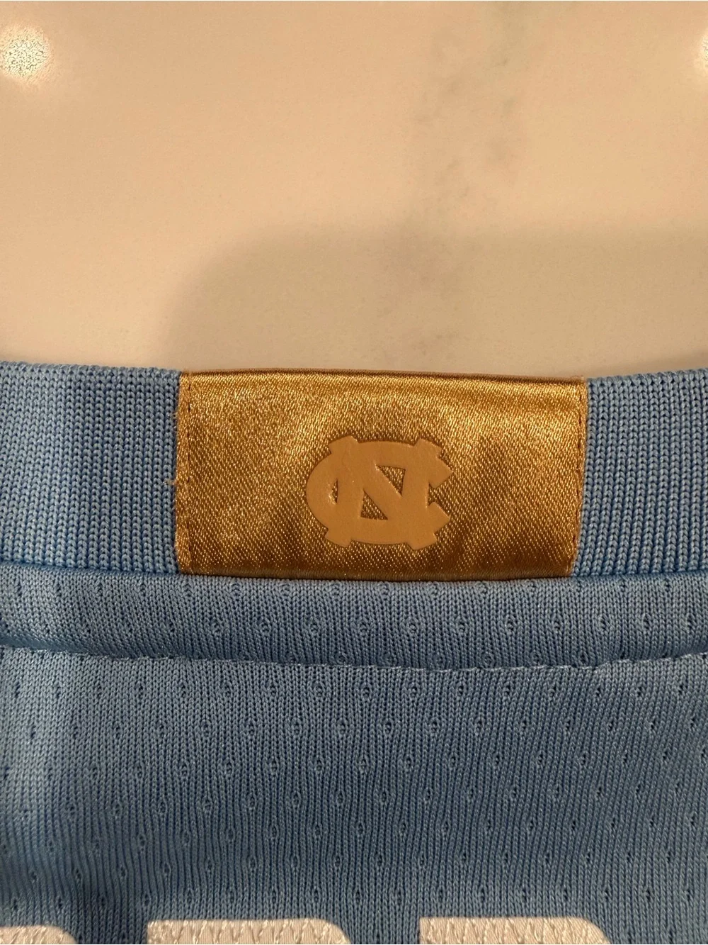 Jordan Nike Elite North Carolina Light Blue Limited Edition Jersey Tag Detail
